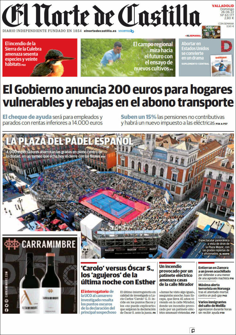 Portada de Norte de Castilla - Valladolid (Spain)