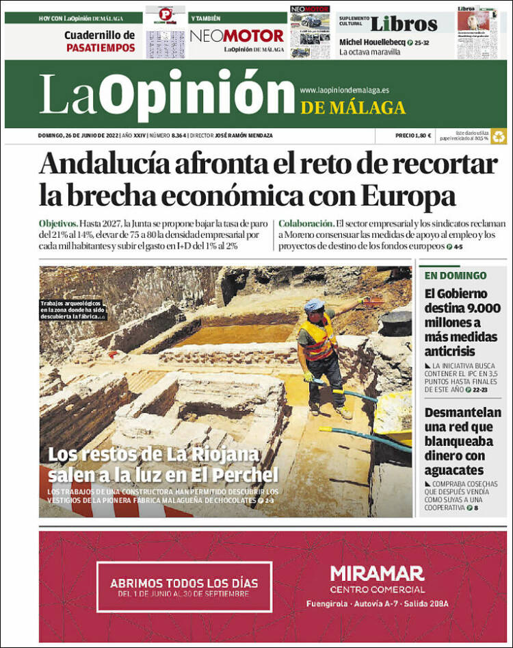 Portada de La Opinión de Málaga (España)