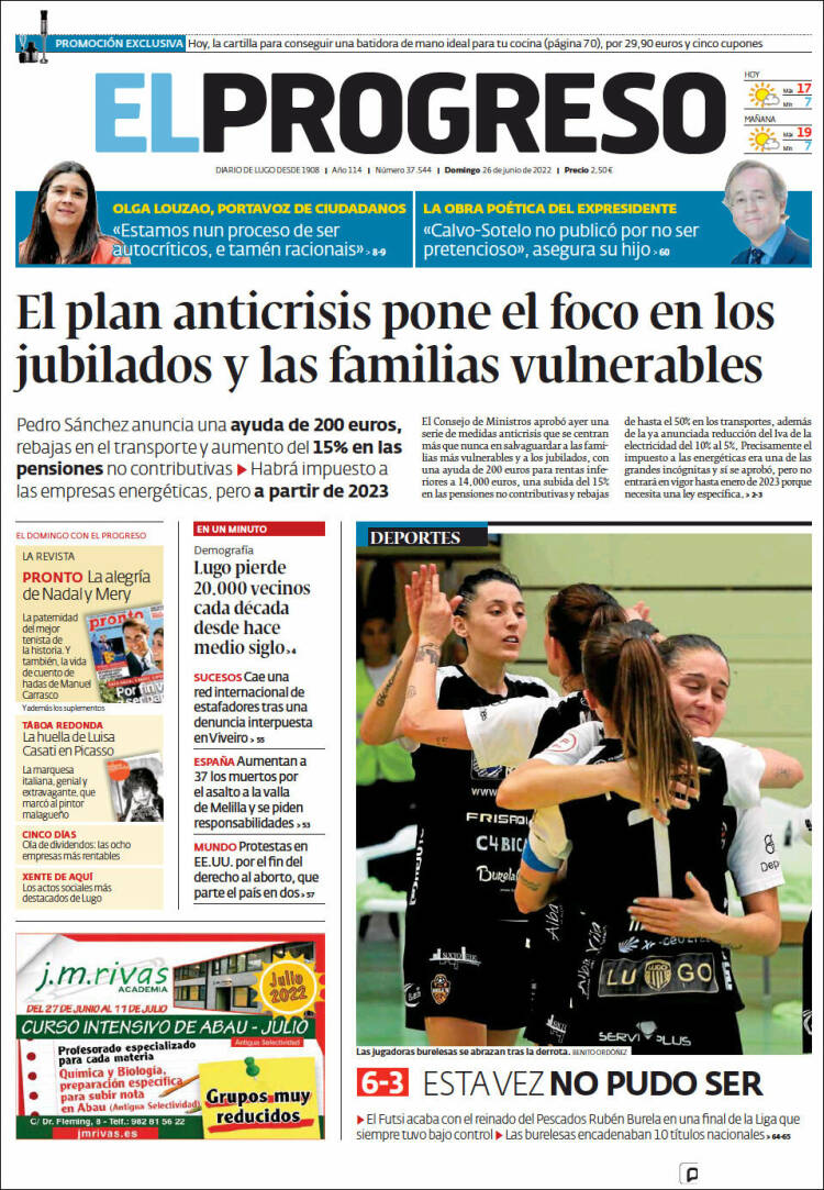 Portada de El Progreso (Spain)