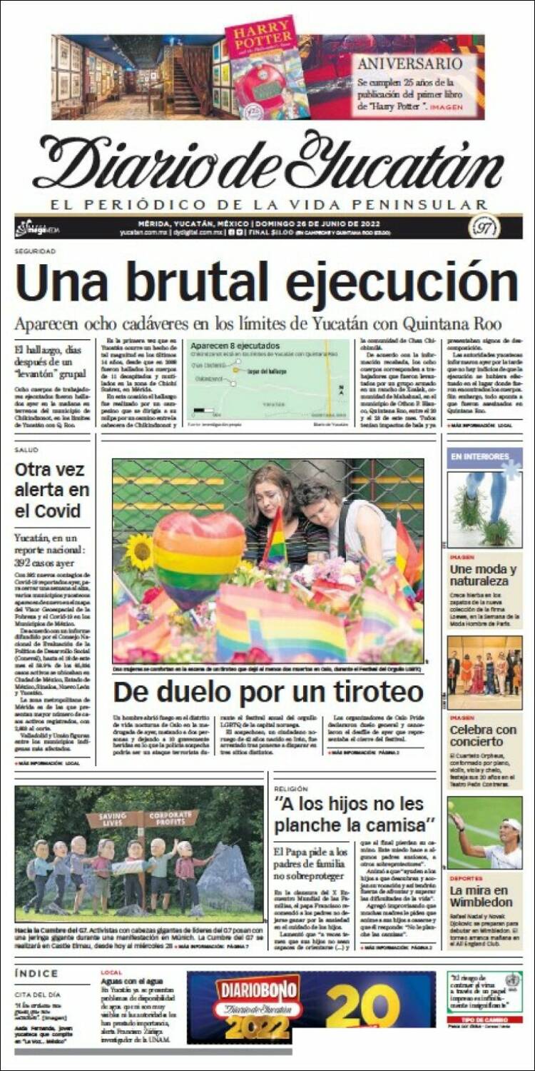 Portada de Diario de Yucatán (México)