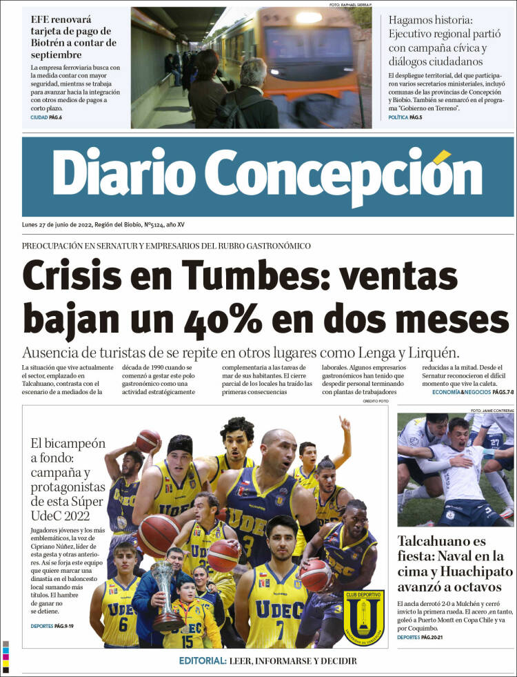 Portada de Diario de Concepción (Chile)