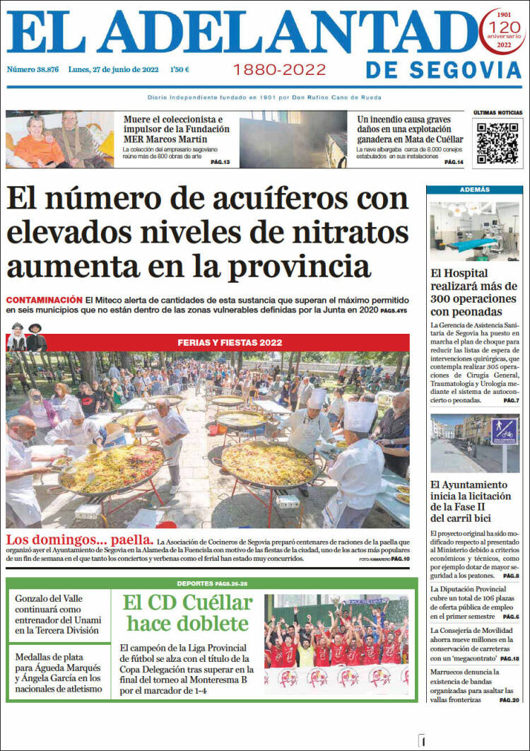 Portada de El Adelantado de Segovia (Espagne)