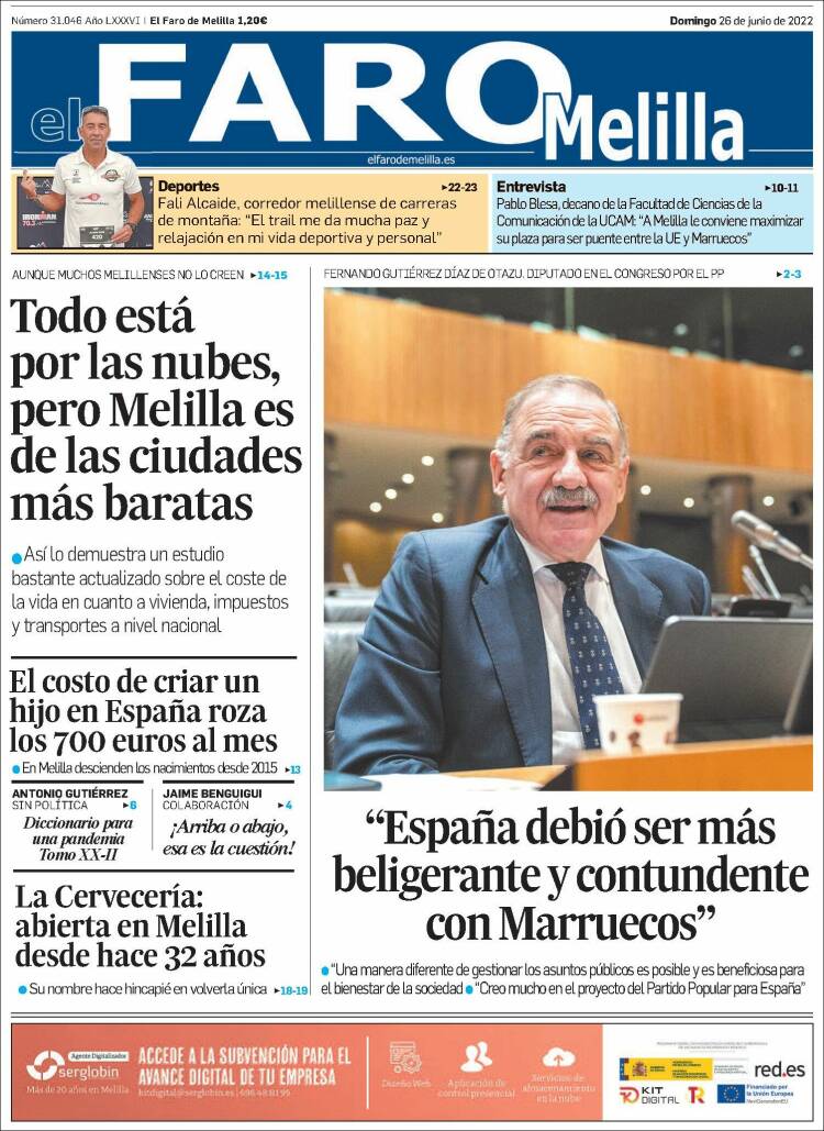 Portada de El Faro de Melilla (Espagne)
