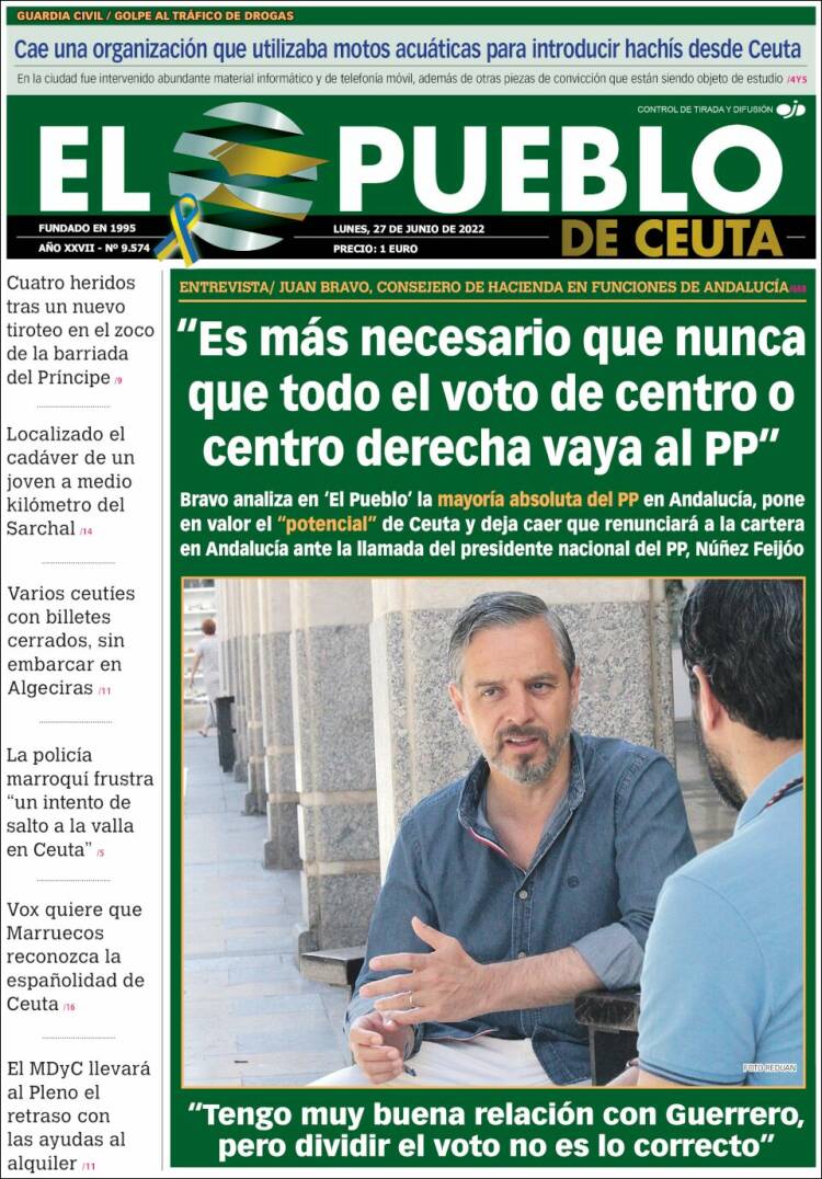 Portada de El Pueblo de Ceuta (Espagne)