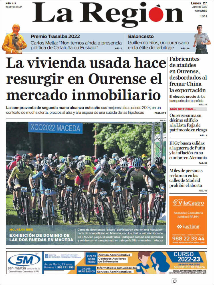 Portada de La Región de Ourense (Espagne)