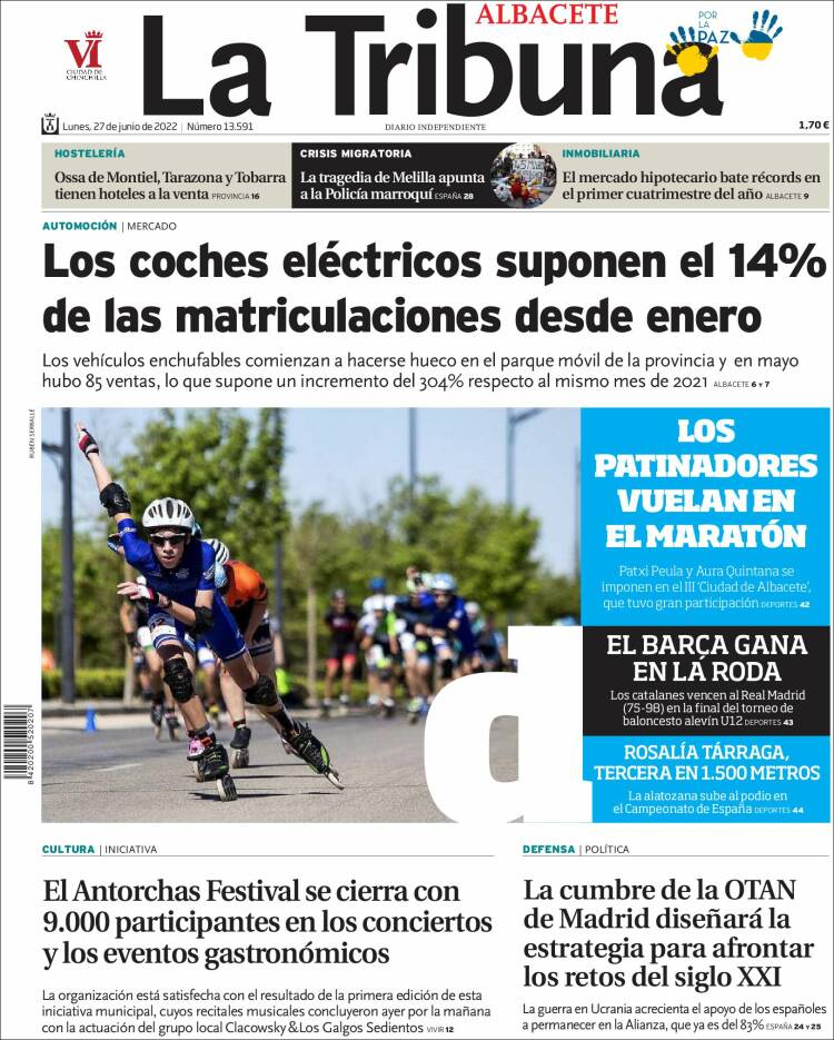 Portada de La Tribuna de Albacete (Espagne)