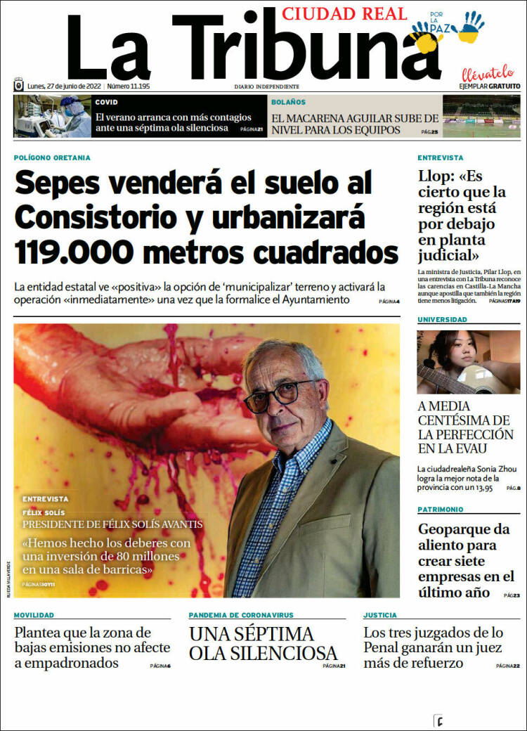 Portada de La Tribuna de Ciudad Real (Espagne)