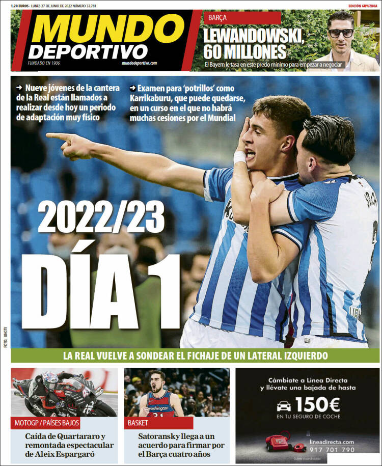 Portada de Mundo Deportivo Gipuzkoa (Espagne)