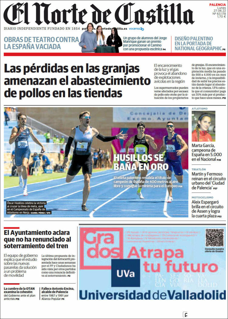 Portada de Norte de Castilla - Palencia (Espagne)