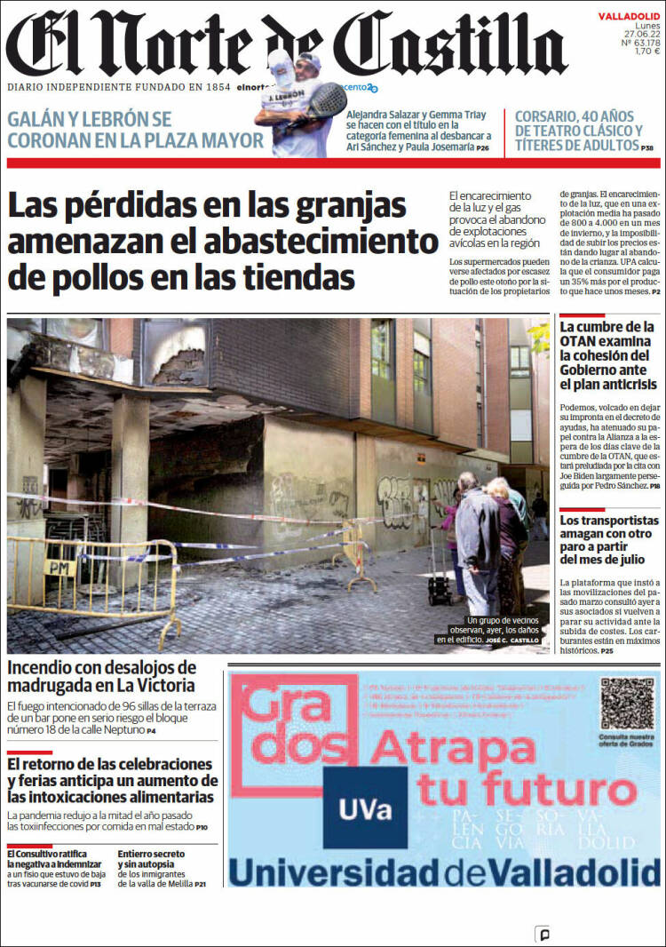 Portada de Norte de Castilla - Valladolid (Espagne)