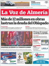 Portada de La Voz de Almería (Espagne)