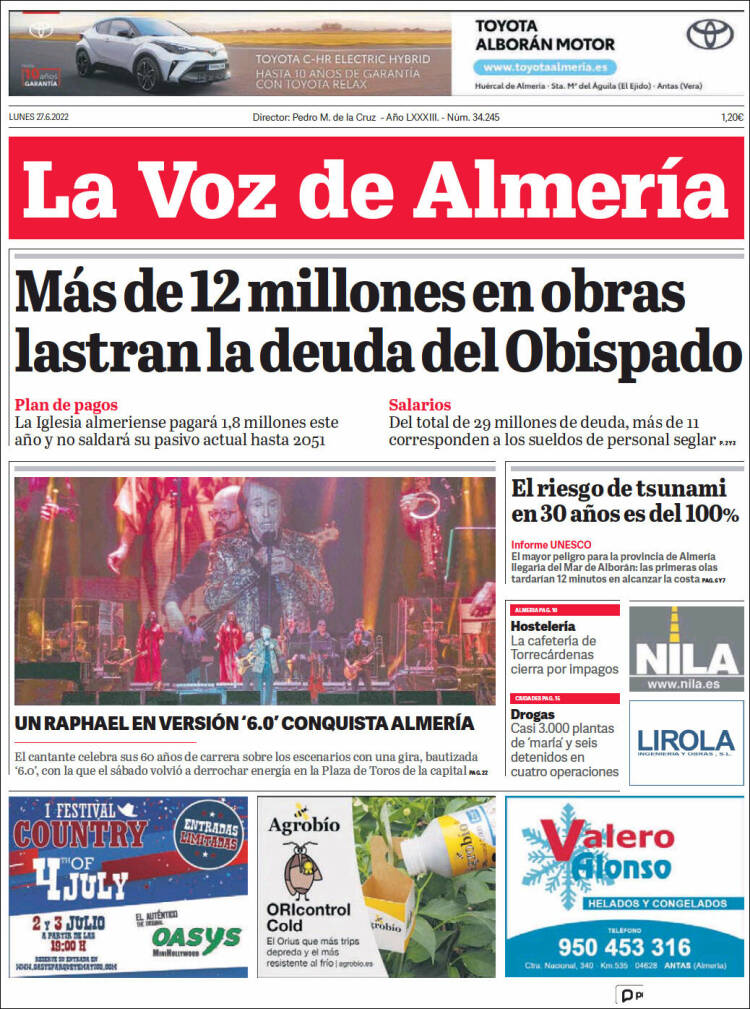Portada de La Voz de Almería (Espagne)