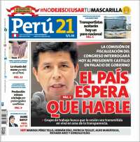 Portada de Perú 21 (Perú)
