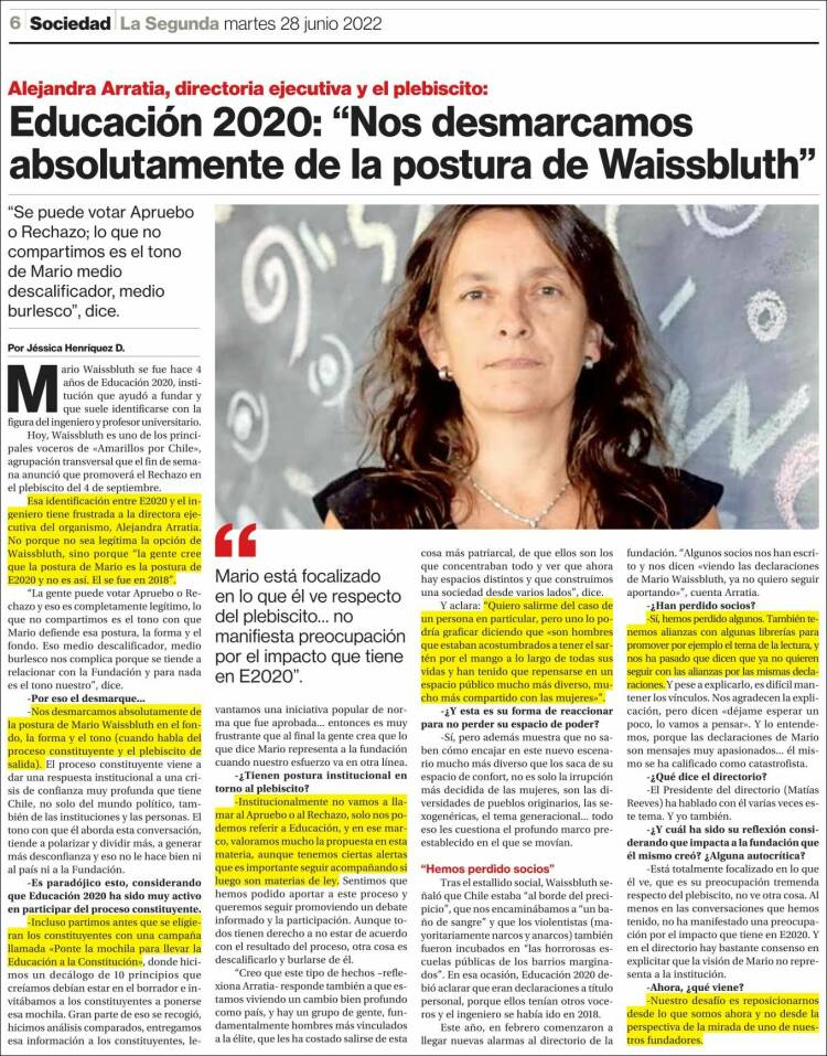 Portada de La Segunda (Chile)