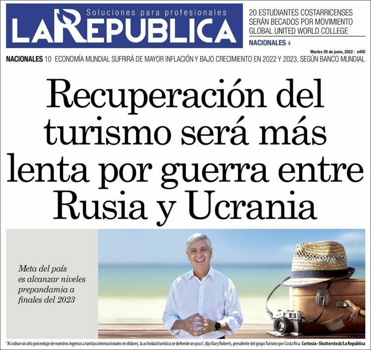 Portada de La República (Costa Rica)