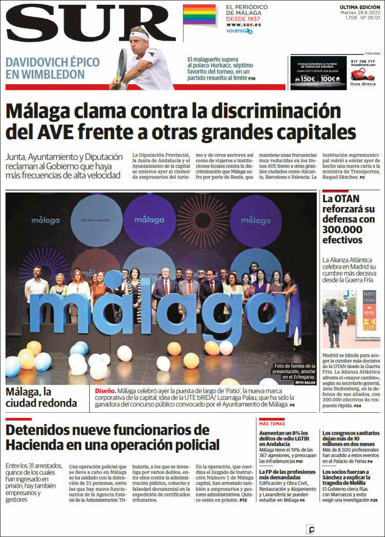 Portada de Diario el Sur (Espa&ntilde;a)