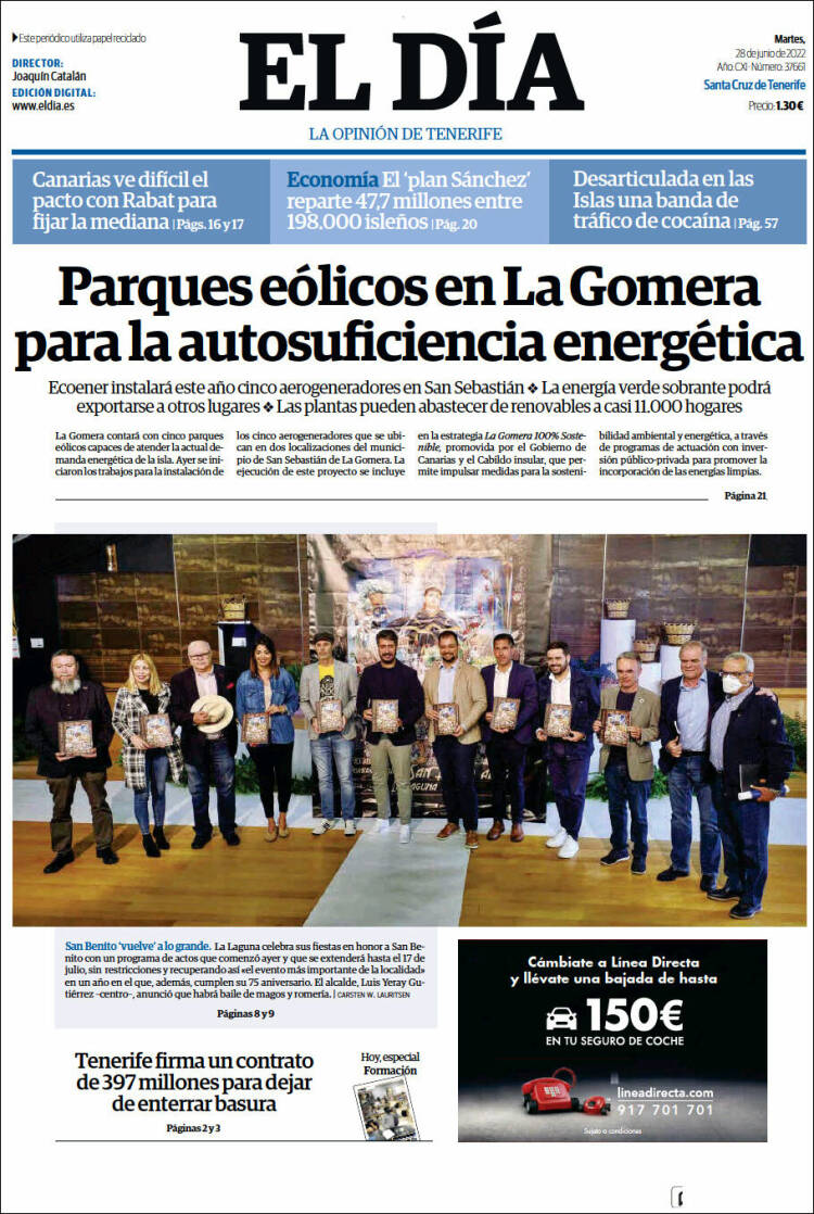 Portada de El Día (Espa&ntilde;a)