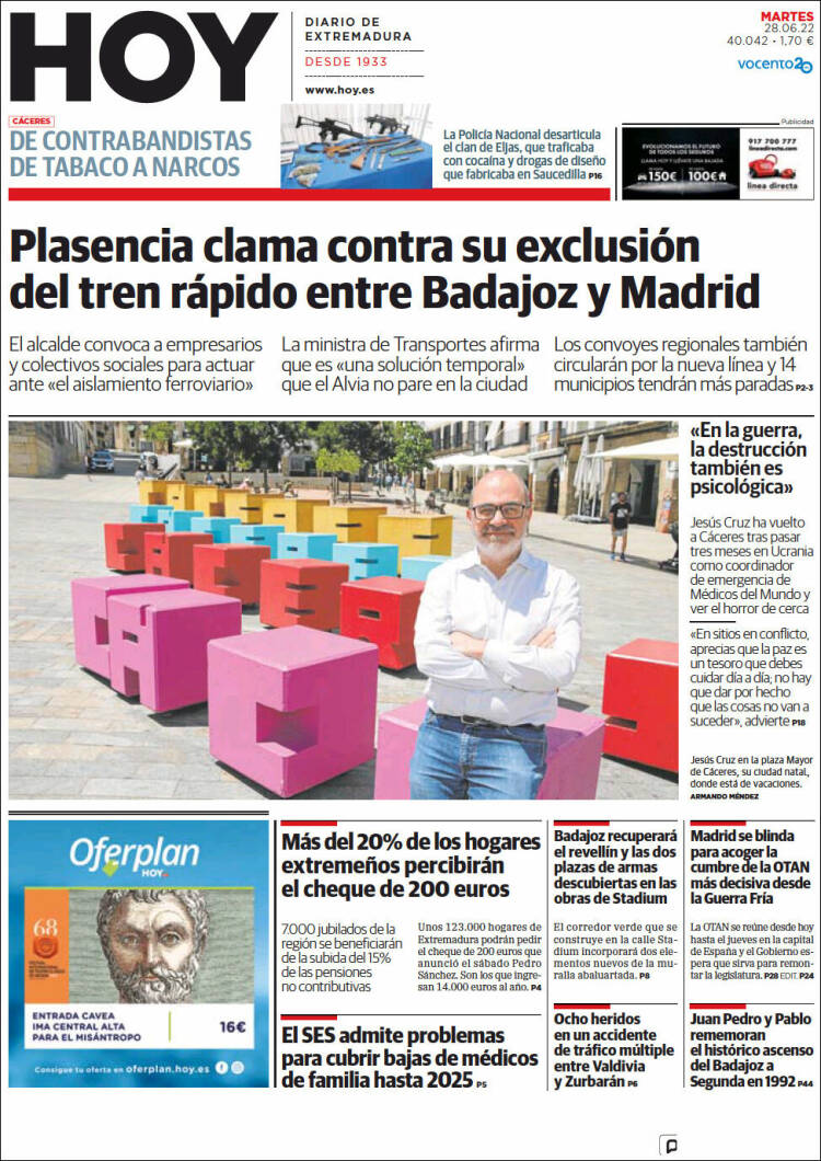 Portada de Hoy - Caceres (Espa&ntilde;a)