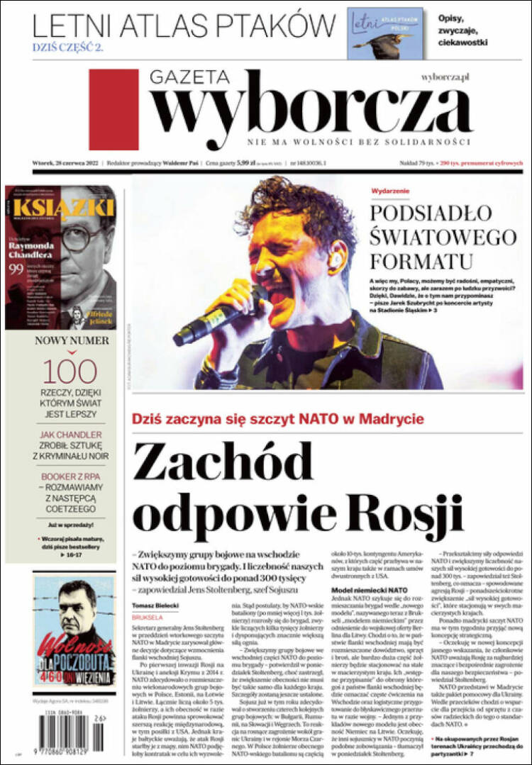 Portada de Gazeta Wyborcza (Polonia)