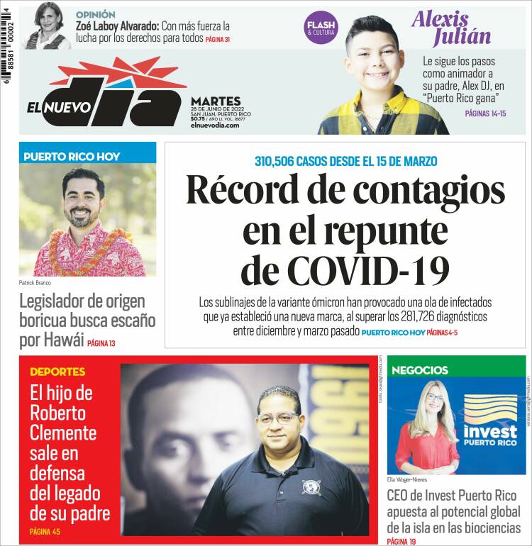 Portada de El Nuevo Día (Puerto Rico)