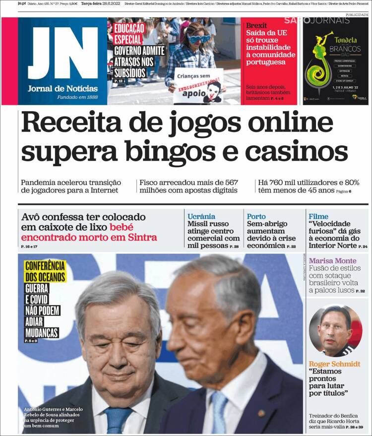 Portada de Jornal de Notícias (Portugal)
