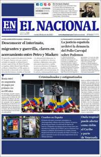 Portada de El Nacional (Venezuela)