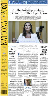 Portada de The National Post (Canadá)