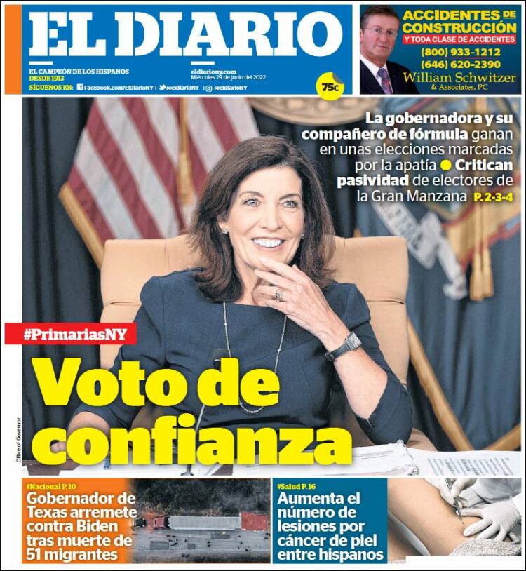 Portada de El Diario NY (USA)