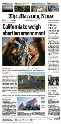 Portada de San Jose Mercury News (USA)