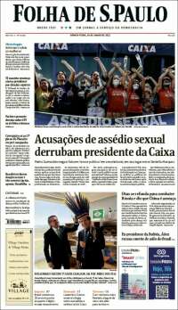 Portada de Folha de São Paulo (Brasil)