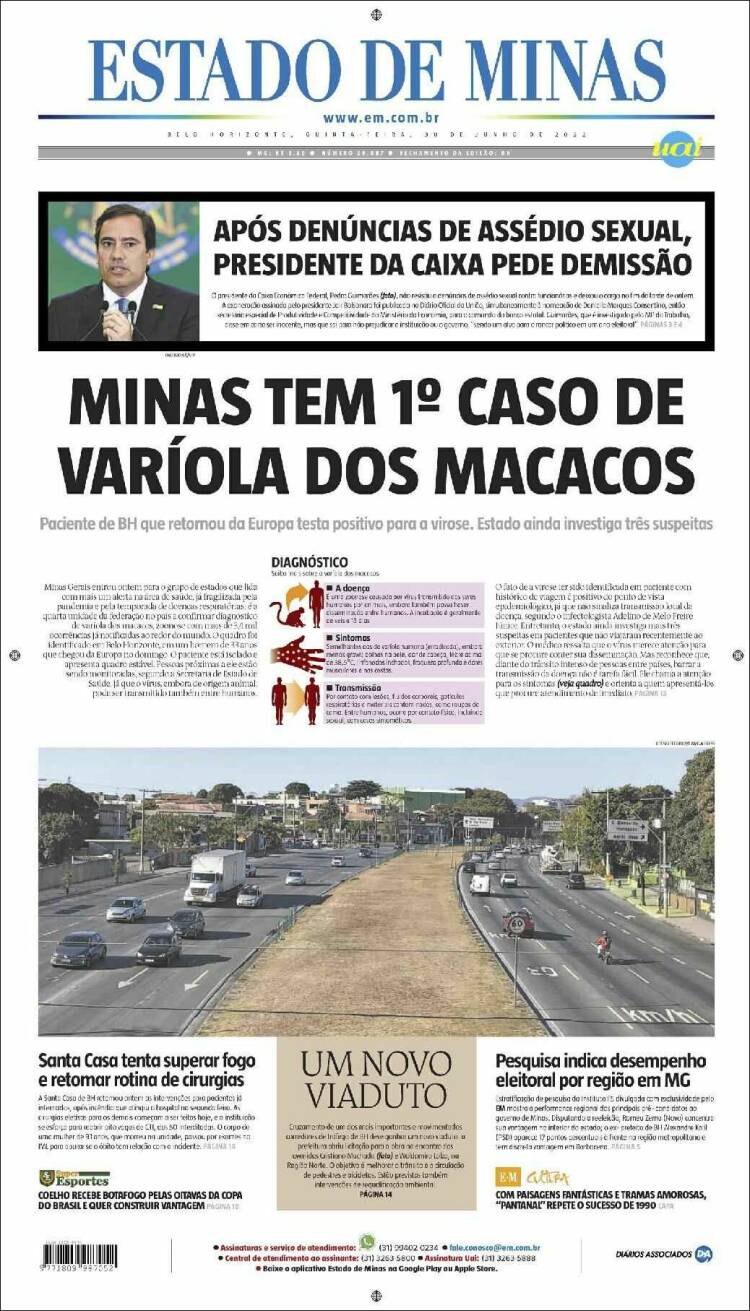 Portada de Jornal Estado de Minas (Brasil)