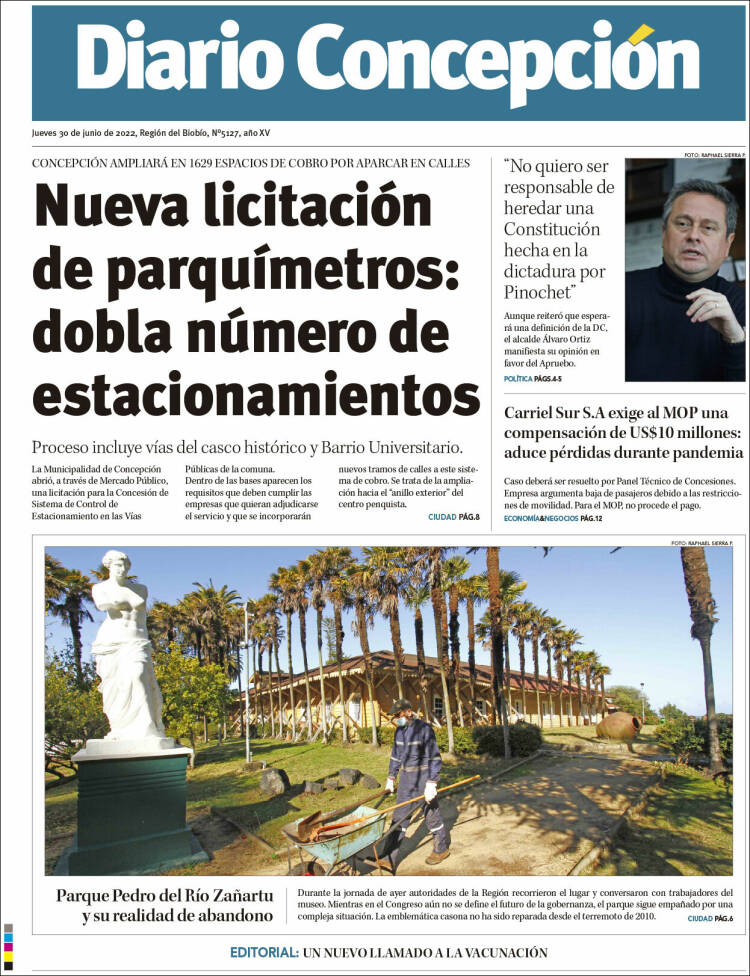 Portada de Diario de Concepción (Chile)
