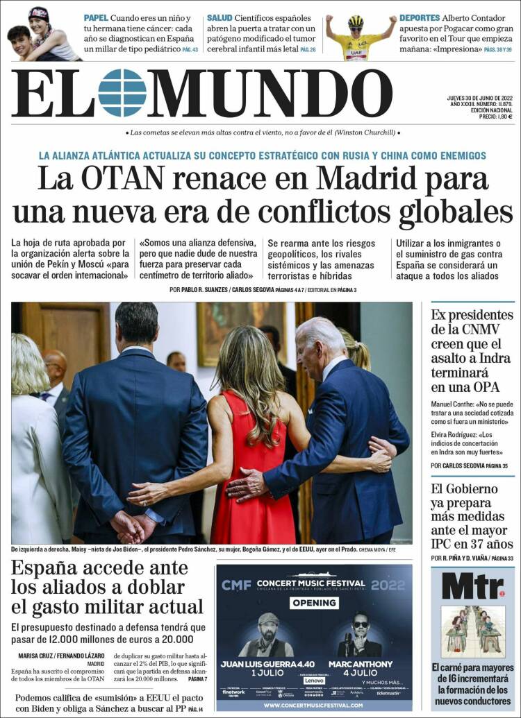 Portada de El Mundo (Spain)