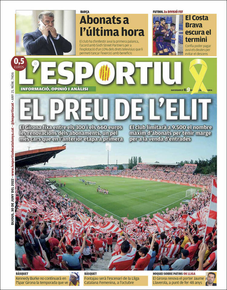 Portada de L'Esportiu : Girona (España)