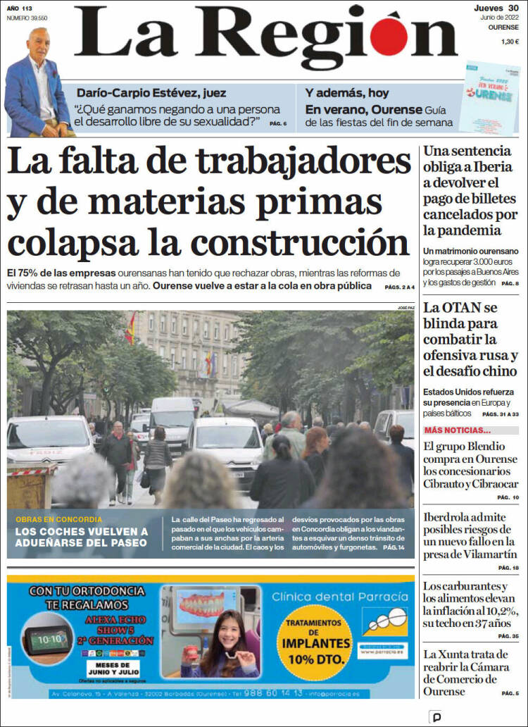 Portada de La Región de Ourense (Spain)