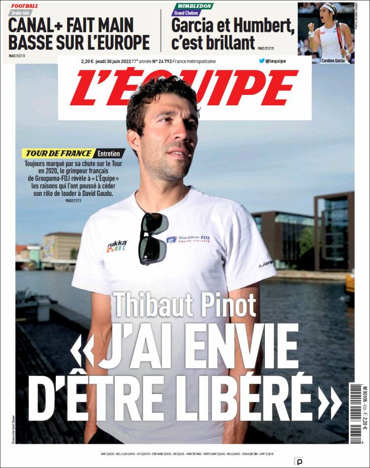 Portada de L'Equipe (Francia)