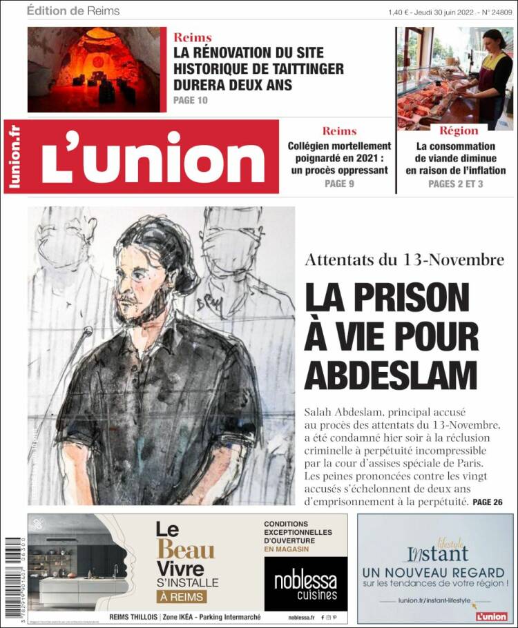 Portada de L'Union (Francia)