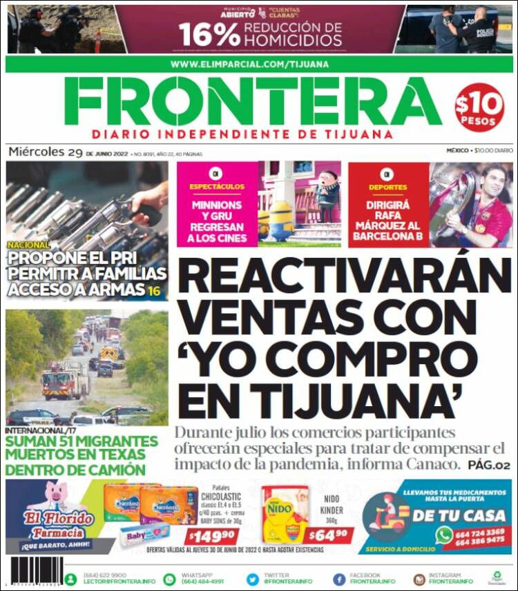 Portada de Frontera (México)