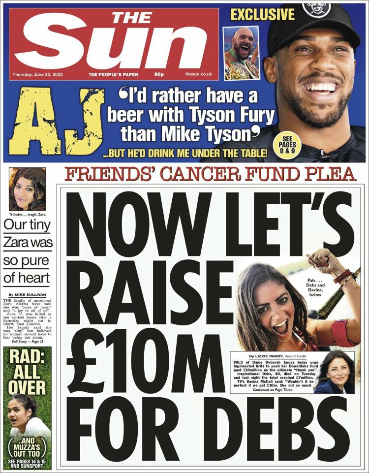 Portada de The Sun (Reino Unido)