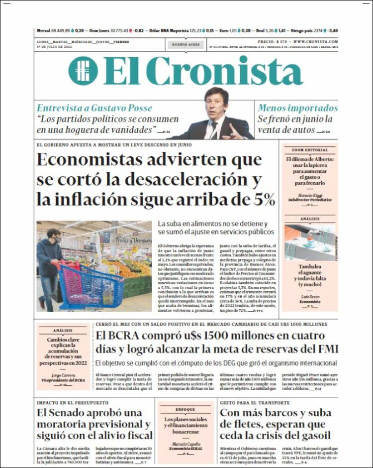 Portada de El Cronista Comercial (Argentine)