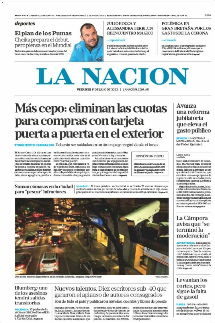 Portada de La Nación (Argentine)