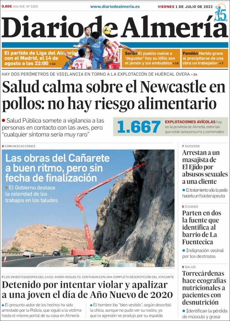 Portada de Diario de Almería (España)