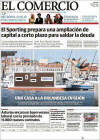 Portada de El Comercio - Gijón (España)