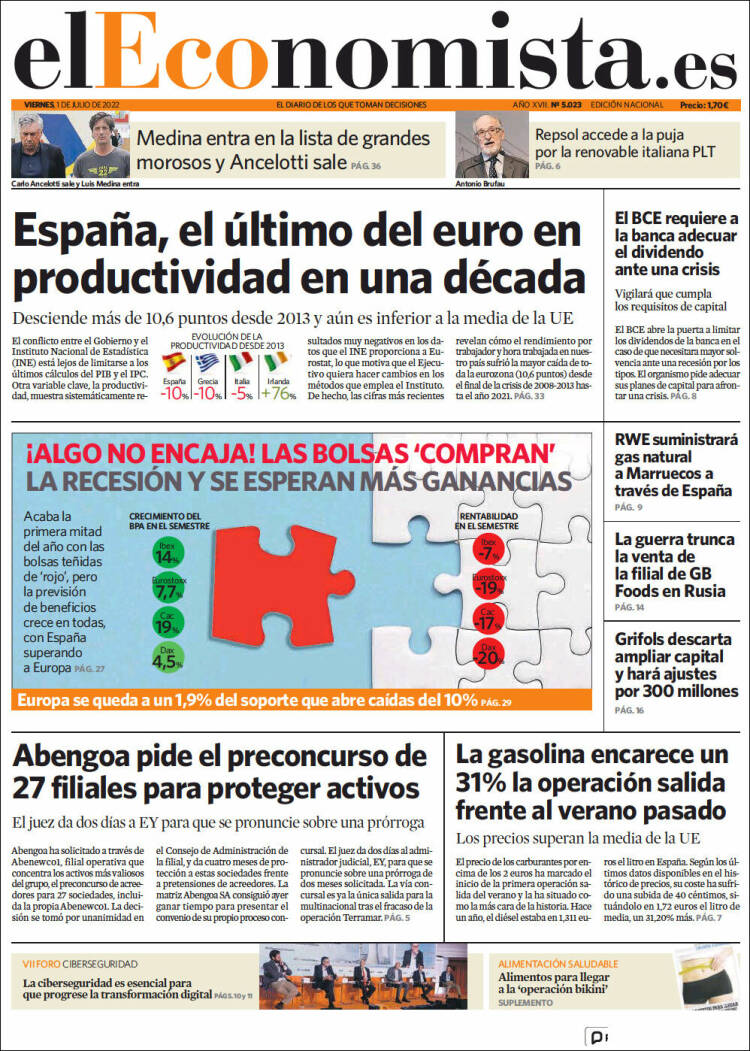 Portada de El Economista (Espa&ntilde;a)