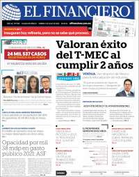 Portada de El Financiero (Mexique)