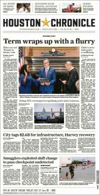 Portada de Houston Chronicle (USA)