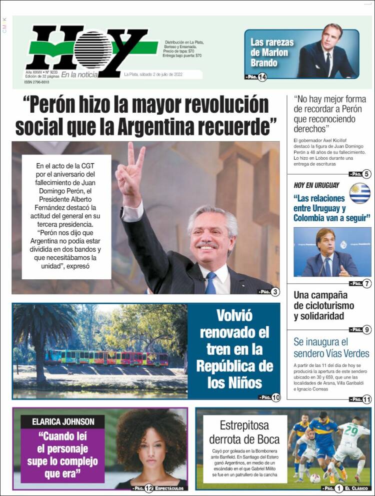 Portada de Diario Hoy (Argentina)