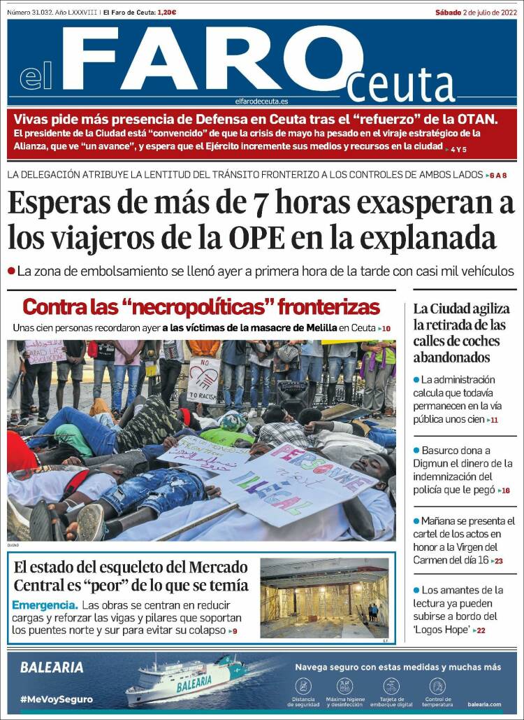 Portada de El Faro de Ceuta (Espa&ntilde;a)