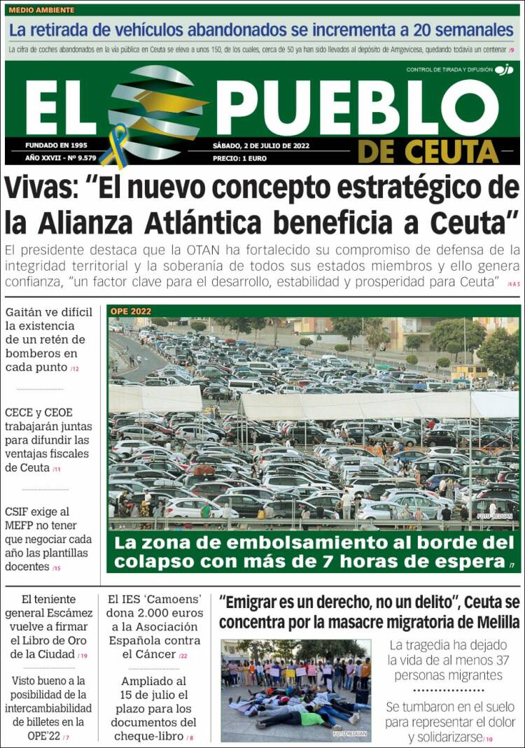 Portada de El Pueblo de Ceuta (Espa&ntilde;a)