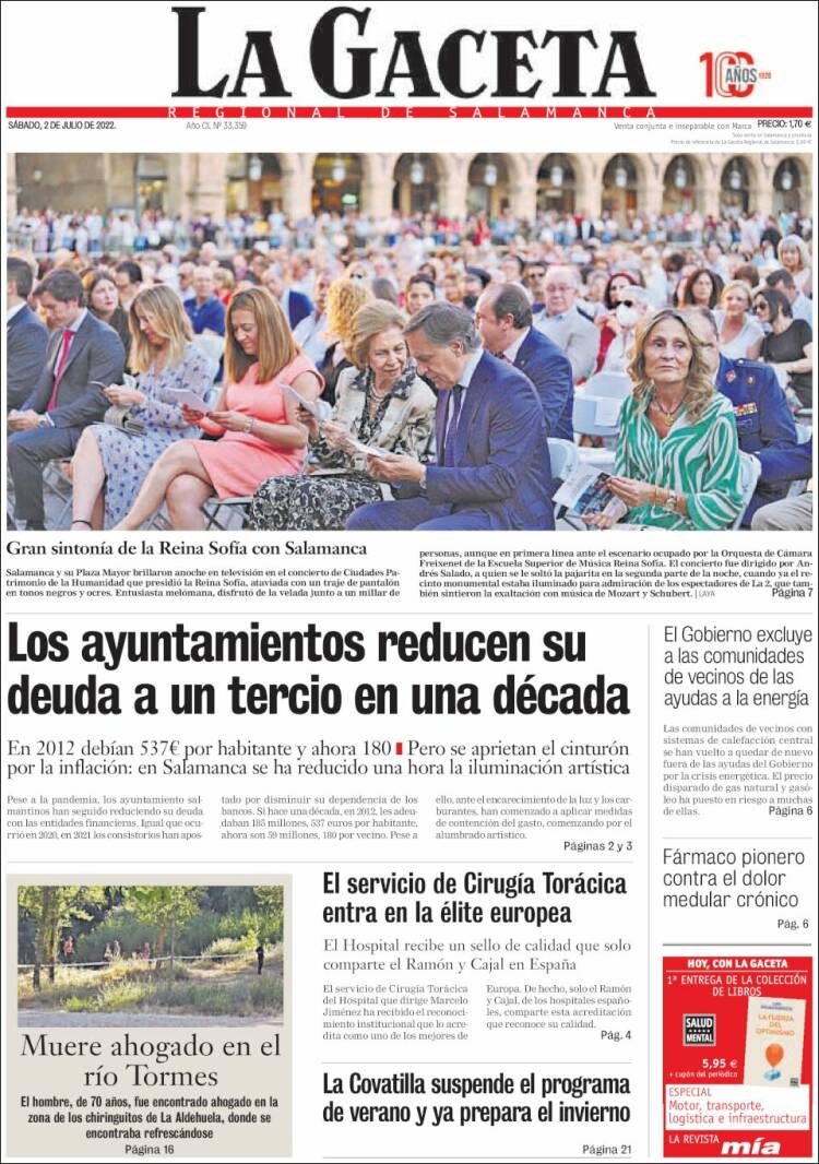Portada de La Gaceta de Salamanca (Espa&ntilde;a)